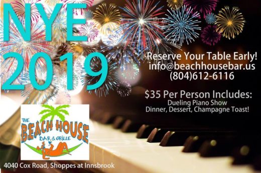 Dueling Pianos at Beach House Richmond - NYE